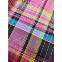 Tkanina bawełniana KRATKA ze srebrną niteczką KUPON 2,75x1,50